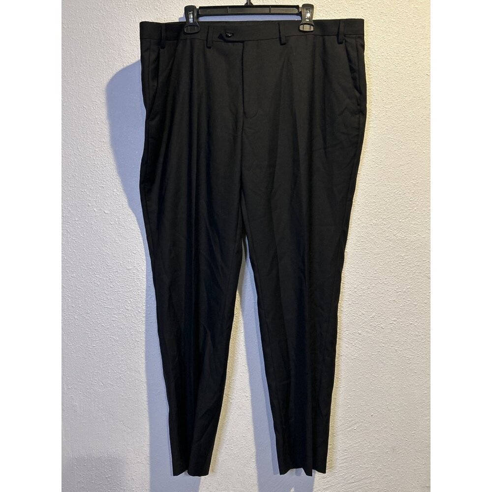 Ralph Lauren Men's Black  Woo Blend Pleated Dress Pants Size 42W 30L